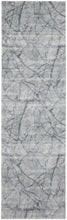 3' X 5' Blue Gray And Ivory Abstract Distressed Stain Resistant Area Rug