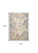 4' X 6' Ivory Silver And Gold Abstract Area Rug
