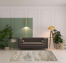 4' X 6' Gold Gray And Ivory Abstract Area Rug