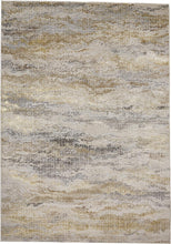 4' X 6' Gold Gray And Ivory Abstract Area Rug