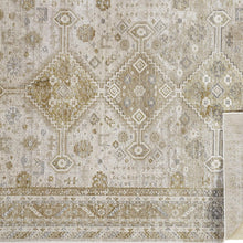 Gold And Ivory Floral Area Rug - 4' x 6'
