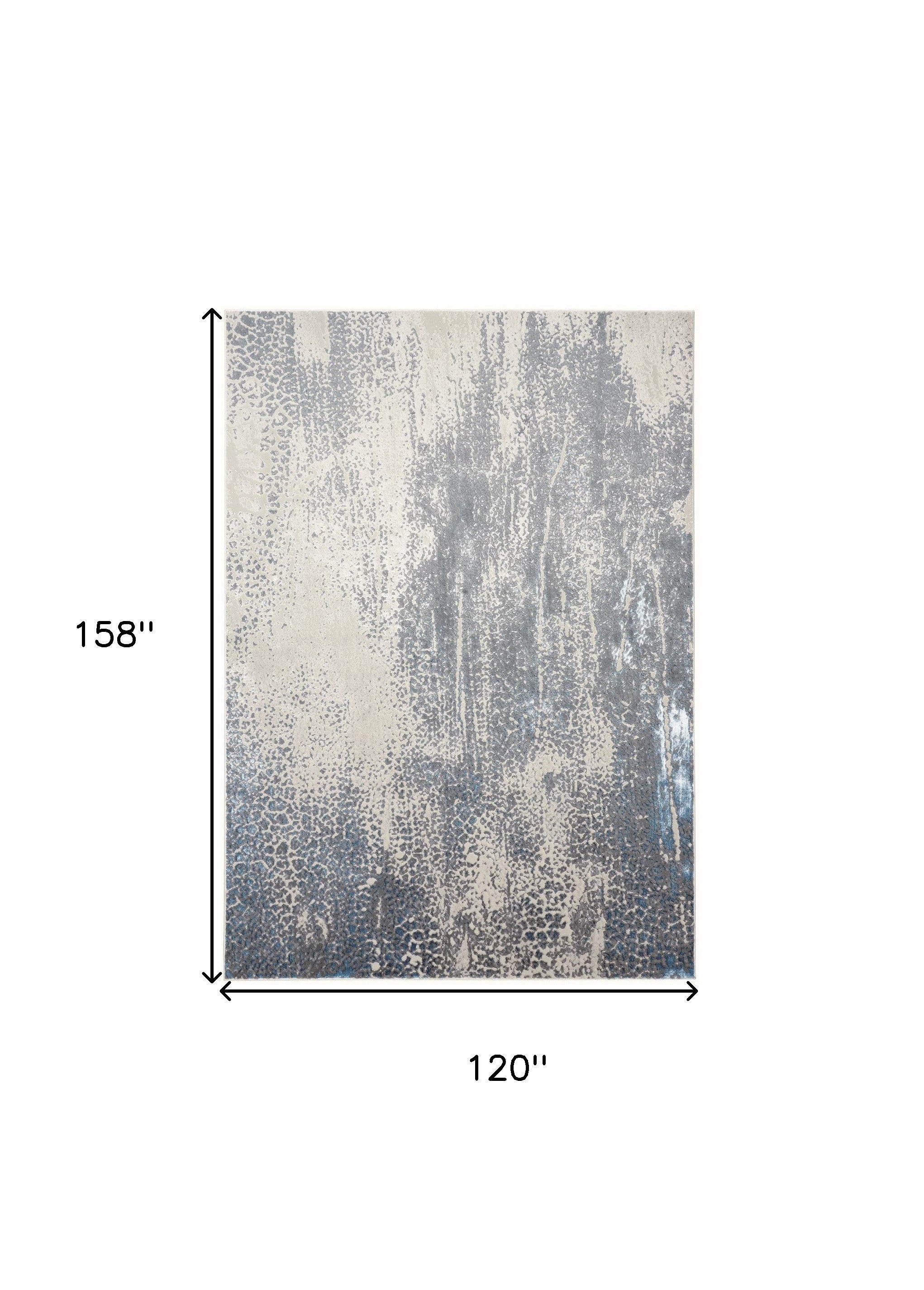 4' X 6' Gray Blue And Ivory Abstract Area Rug