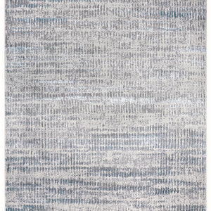 4' X 6' Blue Gray And Ivory Abstract Area Rug
