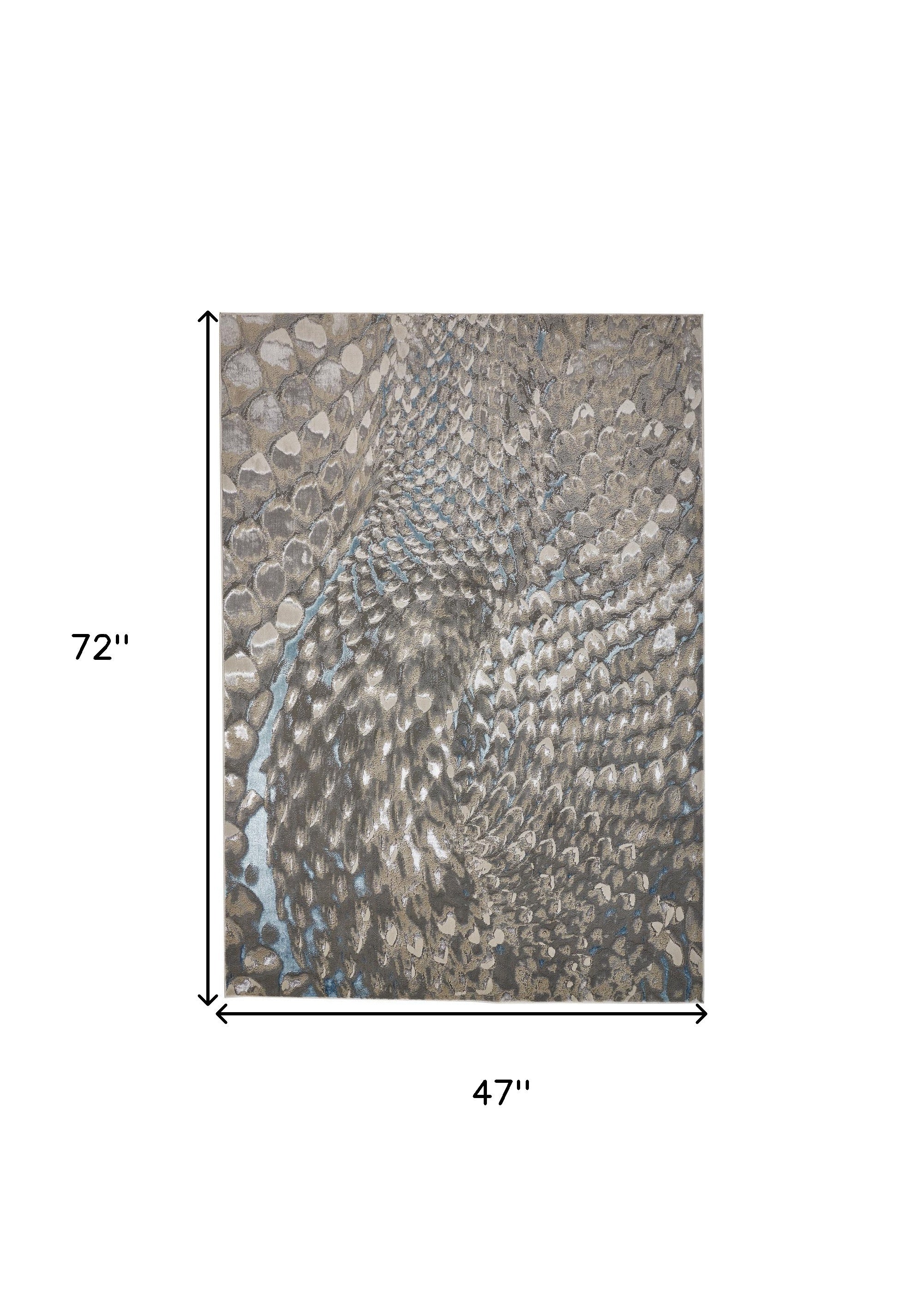 4' X 6' Blue Silver And Gray Geometric Area Rug