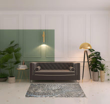 4' X 6' Blue Silver And Gray Geometric Area Rug