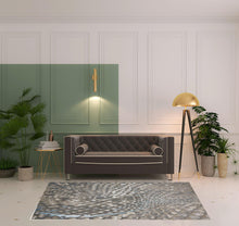 4' X 6' Blue Silver And Gray Geometric Area Rug