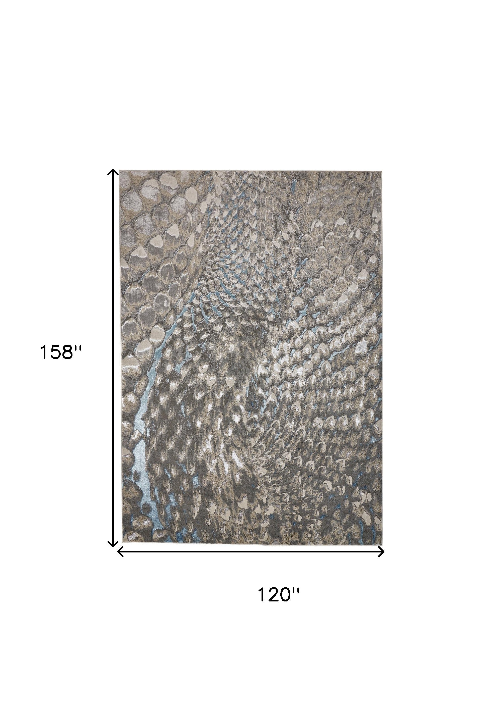 4' X 6' Blue Silver And Gray Geometric Area Rug