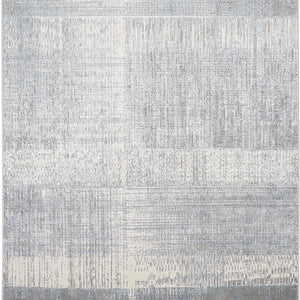 4' X 6' White Gray And Blue Abstract Area Rug