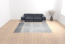 4' X 6' White Gray And Blue Abstract Area Rug