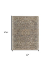 4' X 6' Brown Ivory And Tan Floral Power Loom Distressed Area Rug