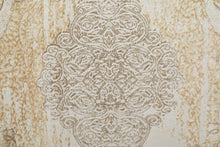 Silver Tan And Gray Floral Power Loom Area Rug - 4' x 6'