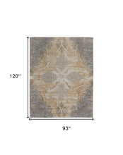 Silver Tan And Gray Floral Power Loom Area Rug - 4' x 6'