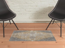 Silver Tan And Gray Floral Power Loom Area Rug - 4' x 6'