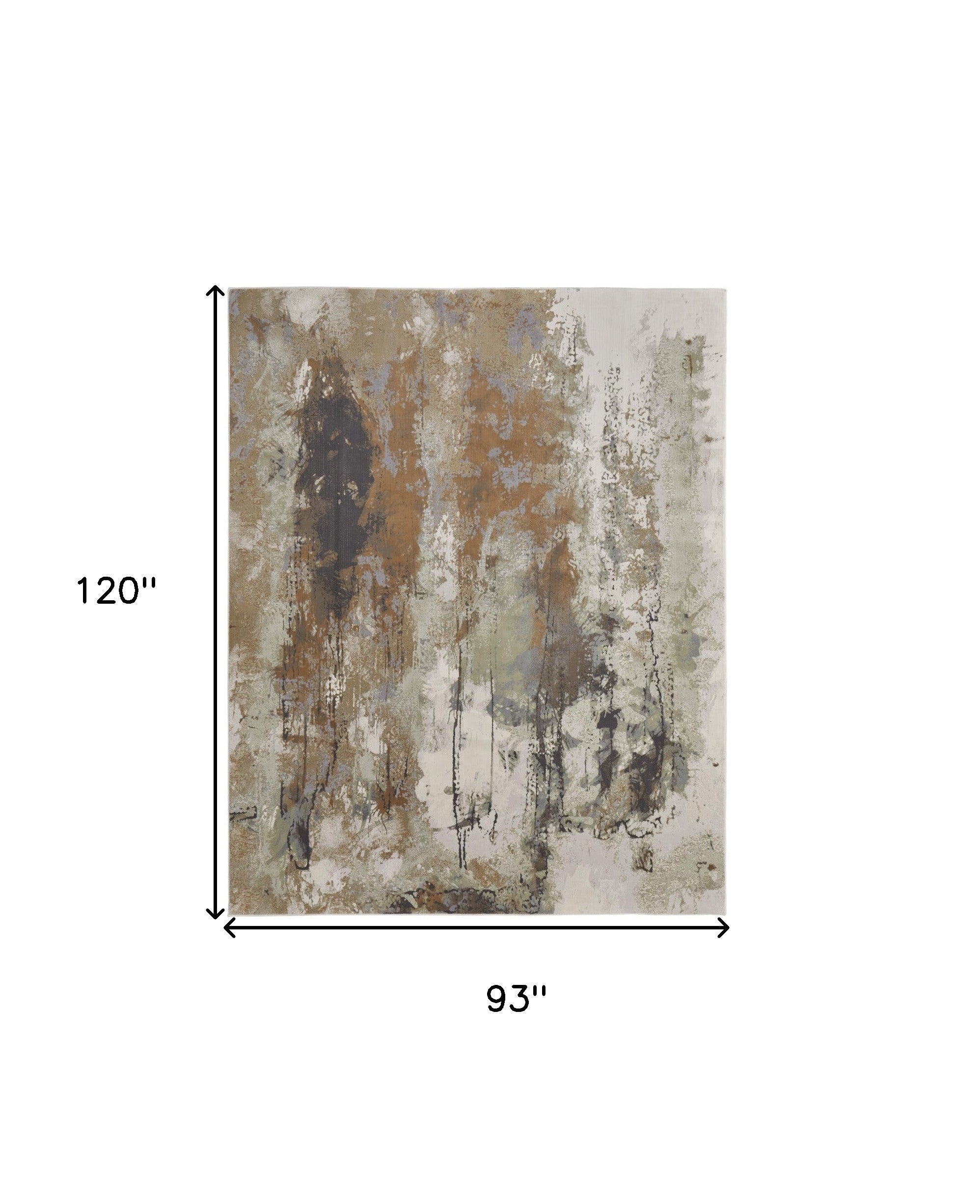 10' X 13' Blue Orange And Ivory Abstract Power Loom Area Rug