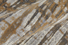 4' X 6' Blue Orange And Gray Abstract Power Loom Area Rug