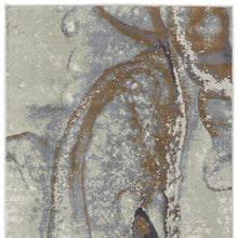 8' Gray And Brown Abstract Power Loom Runner Rug