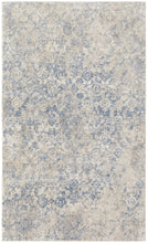 4' X 6' Blue And Ivory Abstract Power Loom Distressed Area Rug