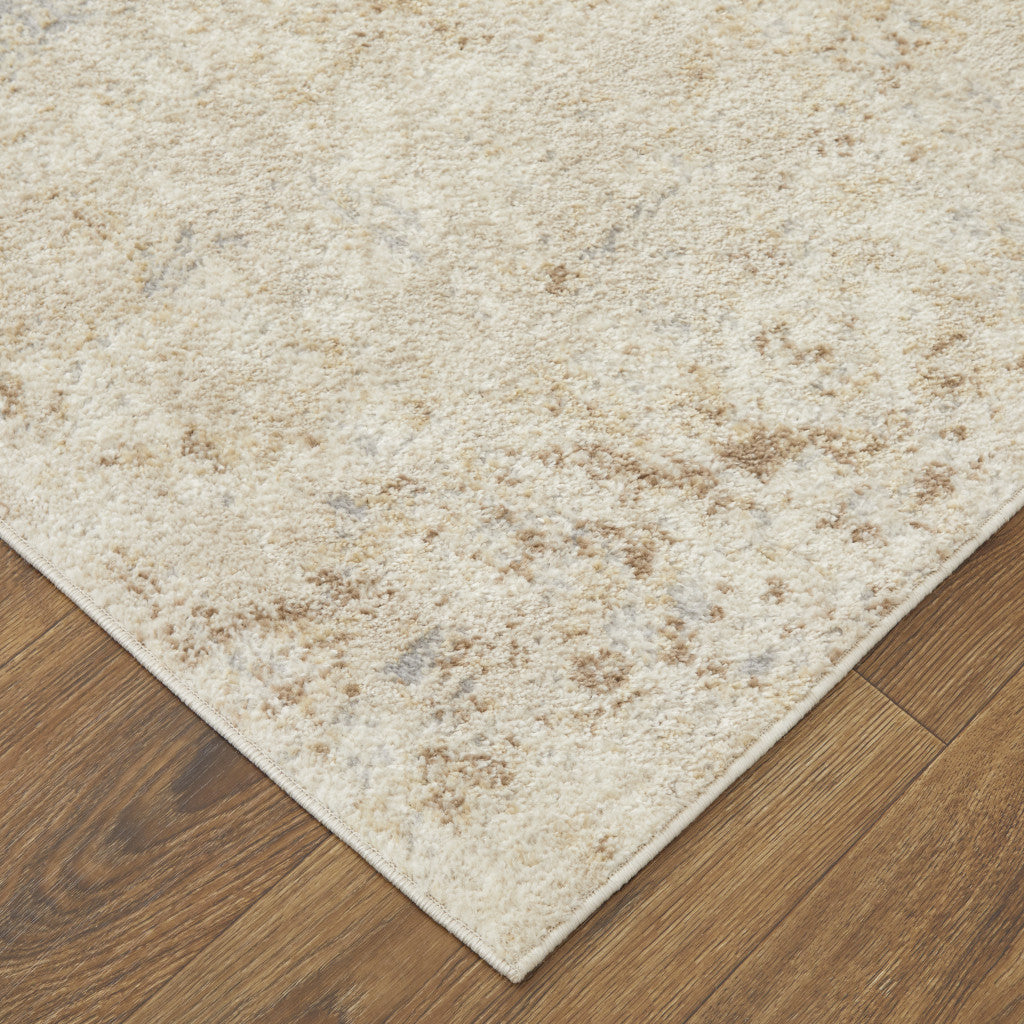 4' X 6' Blue And Ivory Abstract Power Loom Distressed Area Rug