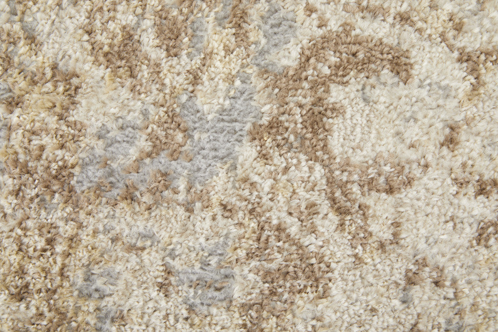 4' X 6' Blue And Ivory Abstract Power Loom Distressed Area Rug