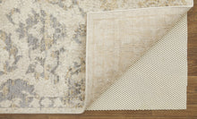 4' X 6' Blue Gray And Ivory Floral Power Loom Distressed Area Rug