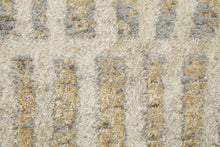 5' X 8' Blue And Ivory Geometric Power Loom Distressed Area Rug