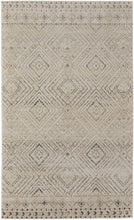 4' X 6' Ivory Blue And Gray Geometric Power Loom Distressed Area Rug