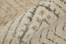 4' X 6' Ivory Blue And Gray Geometric Power Loom Distressed Area Rug