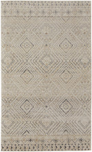 4' X 6' Ivory Blue And Gray Geometric Power Loom Distressed Area Rug