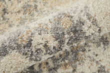 4' X 6' Ivory And Blue Floral Power Loom Distressed Area Rug