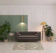 8' X 10' Blue And Ivory Floral Power Loom Distressed Area Rug