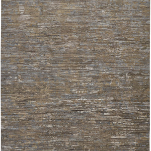 5' X 8' Brown And Gray Wool Abstract Hand Knotted Area Rug