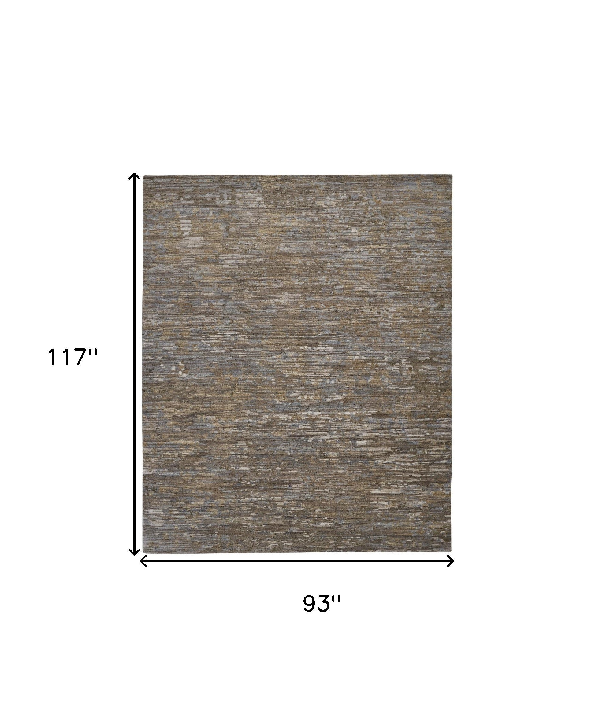 5' X 8' Brown And Gray Wool Abstract Hand Knotted Area Rug