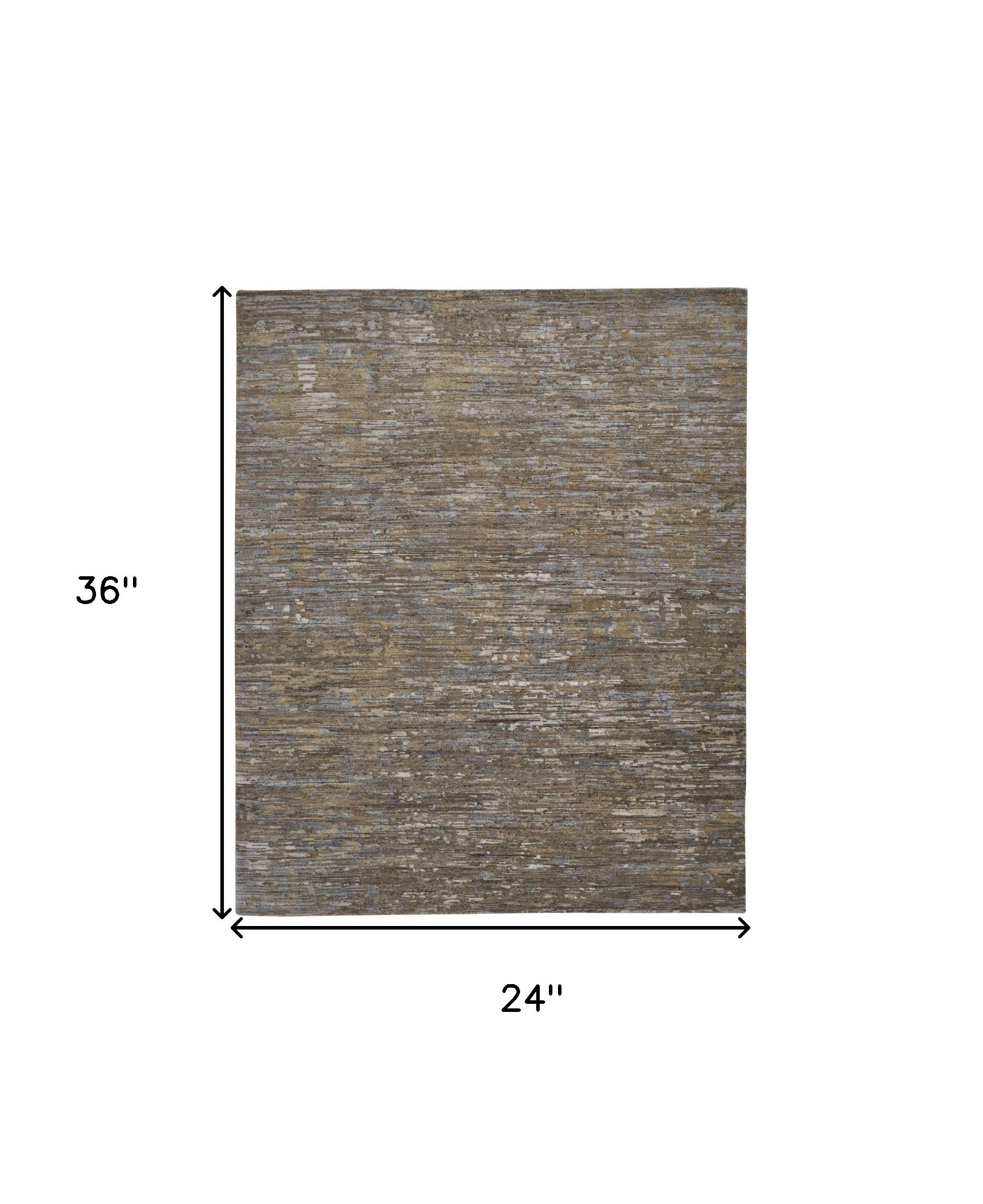 5' X 8' Brown And Gray Wool Abstract Hand Knotted Area Rug