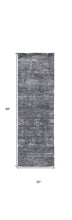 4' X 6' Blue And Gray Wool Abstract Hand Knotted Area Rug