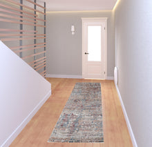 4' X 6' Red And Blue Wool Abstract Hand Knotted Area Rug