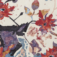 4' X 6' Red Blue And Purple Floral Tufted Handmade Area Rug