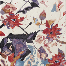 4' X 6' Red Blue And Purple Floral Tufted Handmade Area Rug