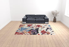 4' X 6' Red Blue And Purple Floral Tufted Handmade Area Rug