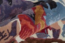 4' X 6' Red Blue And Purple Floral Tufted Handmade Area Rug