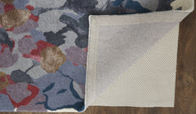 4' X 6' Blue Gray And Pink Wool Floral Tufted Handmade Area Rug