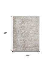 Ivory Shag Power Loom Stain Resistant Area Rug - 4' x 6'