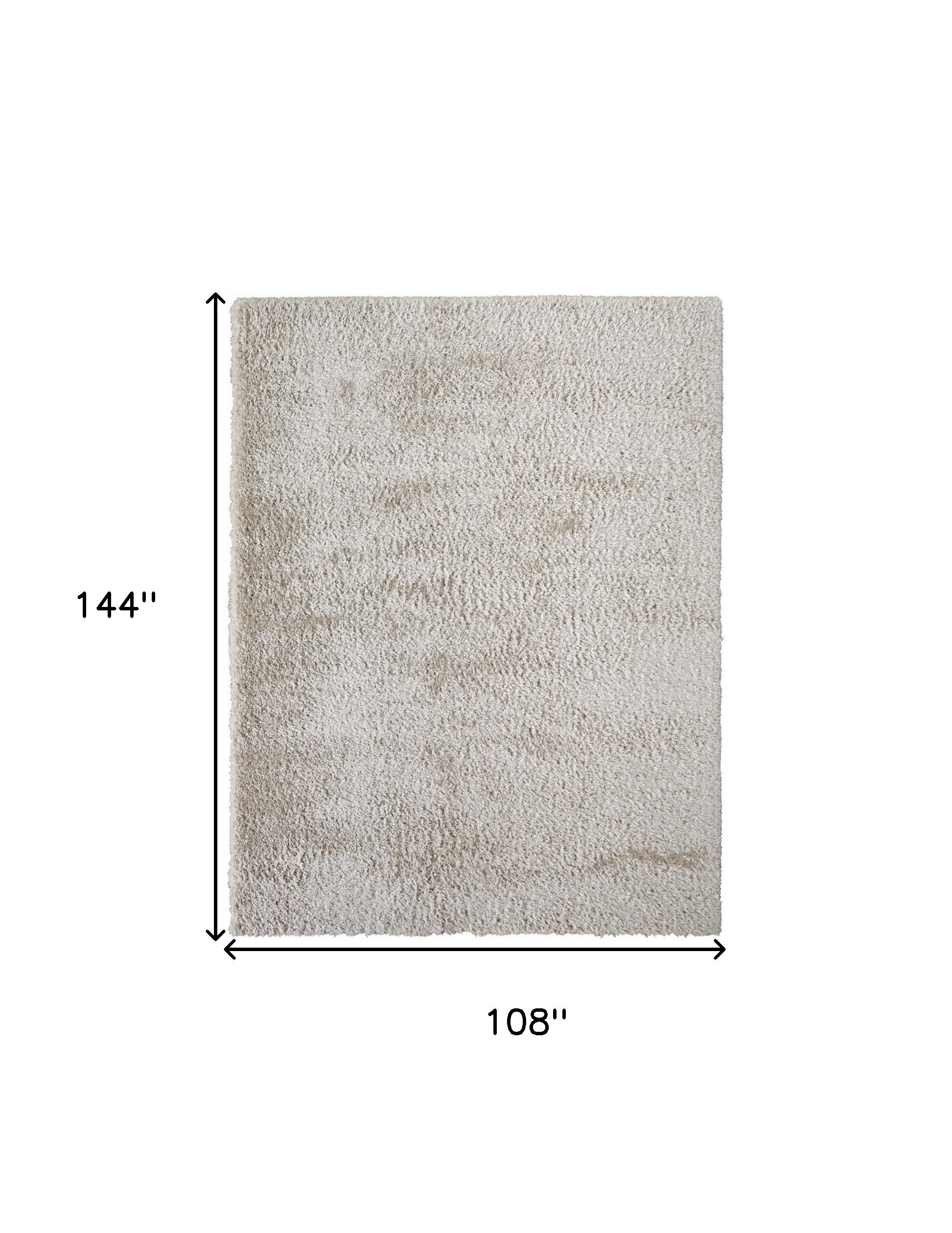 Ivory Shag Power Loom Stain Resistant Area Rug - 4' x 6'