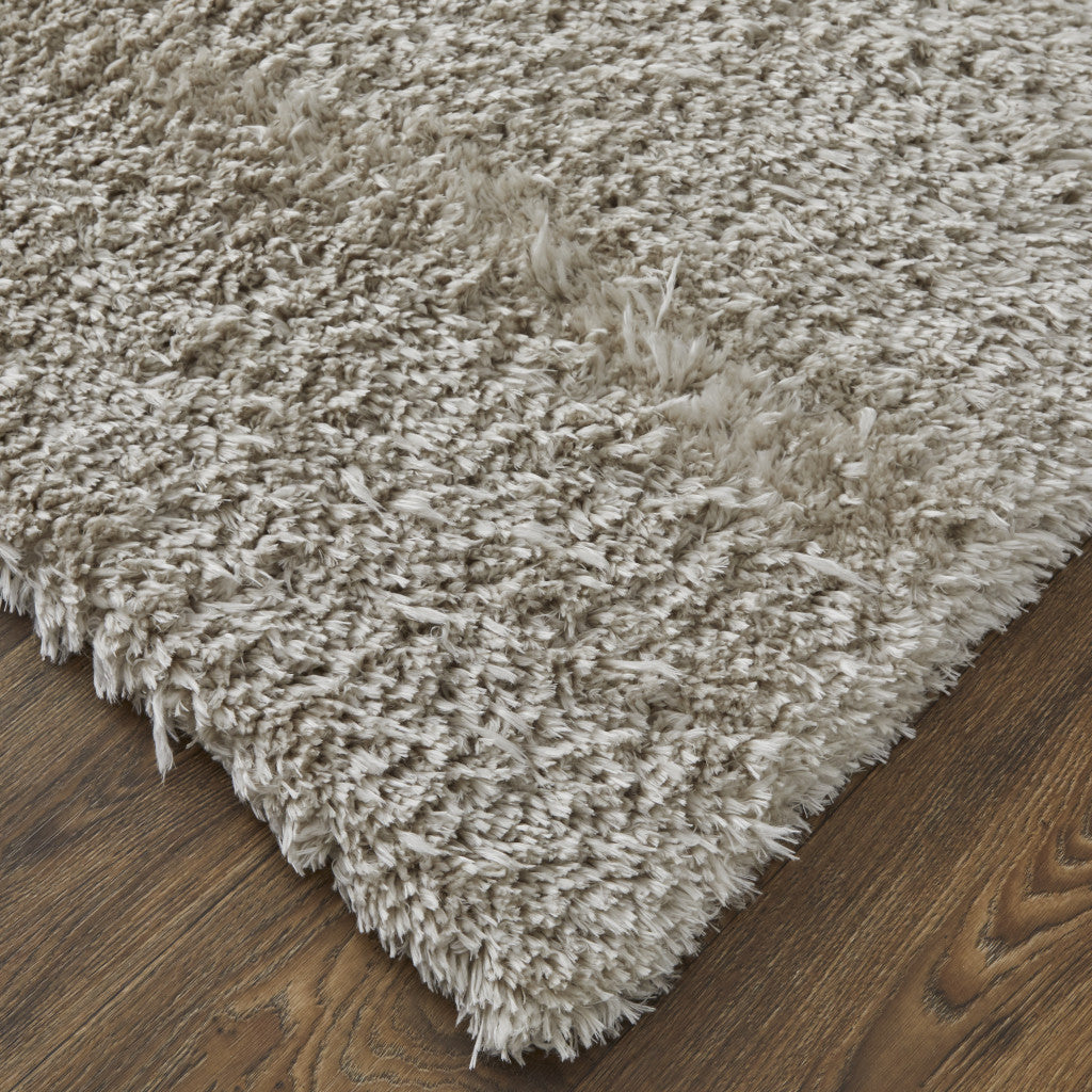 Ivory Shag Power Loom Stain Resistant Area Rug - 4' x 6'