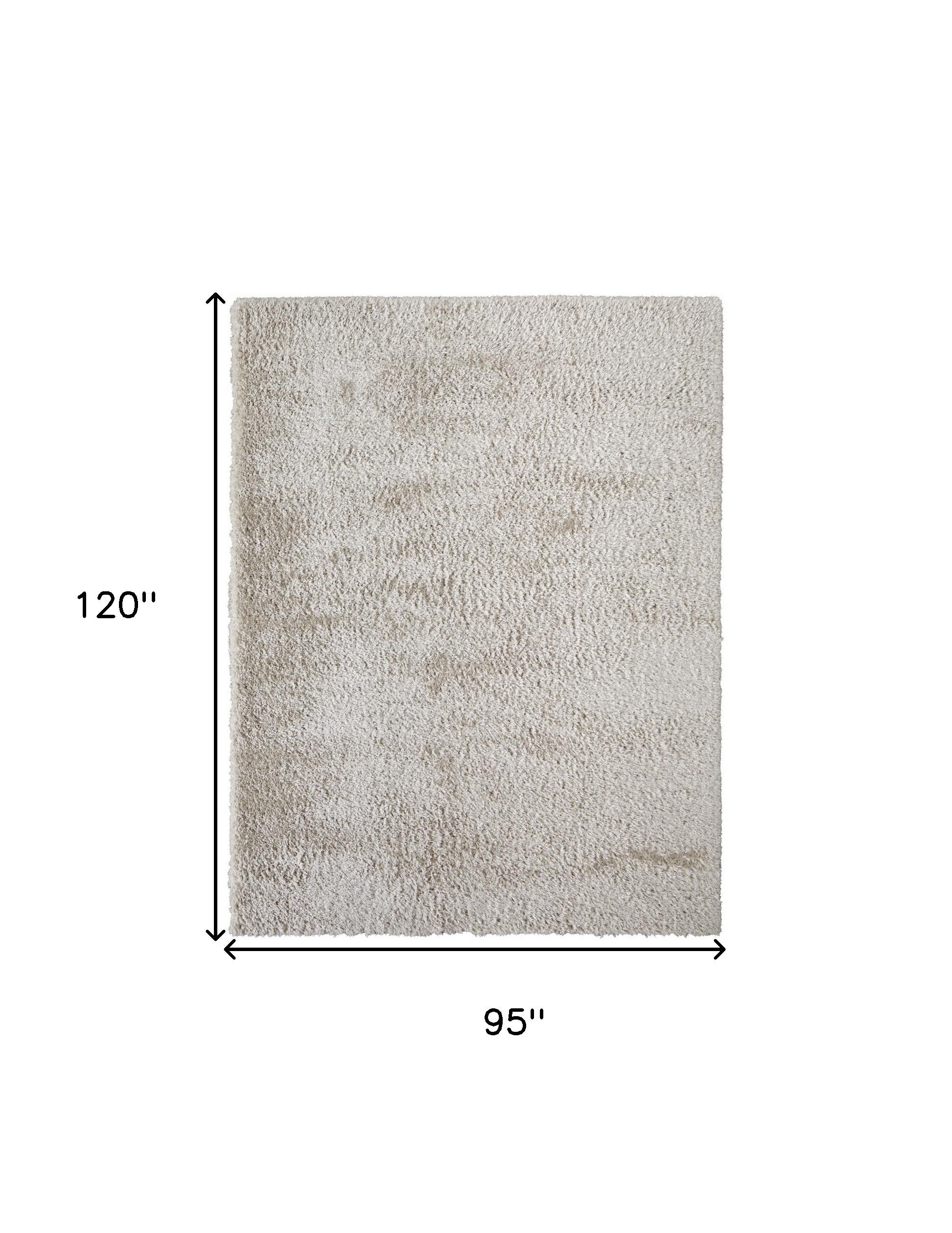 Ivory Shag Power Loom Stain Resistant Area Rug - 4' x 6'