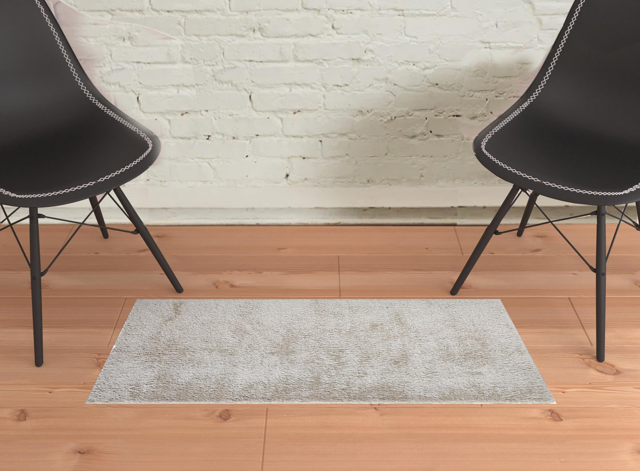 Ivory Shag Power Loom Stain Resistant Area Rug - 4' x 6'