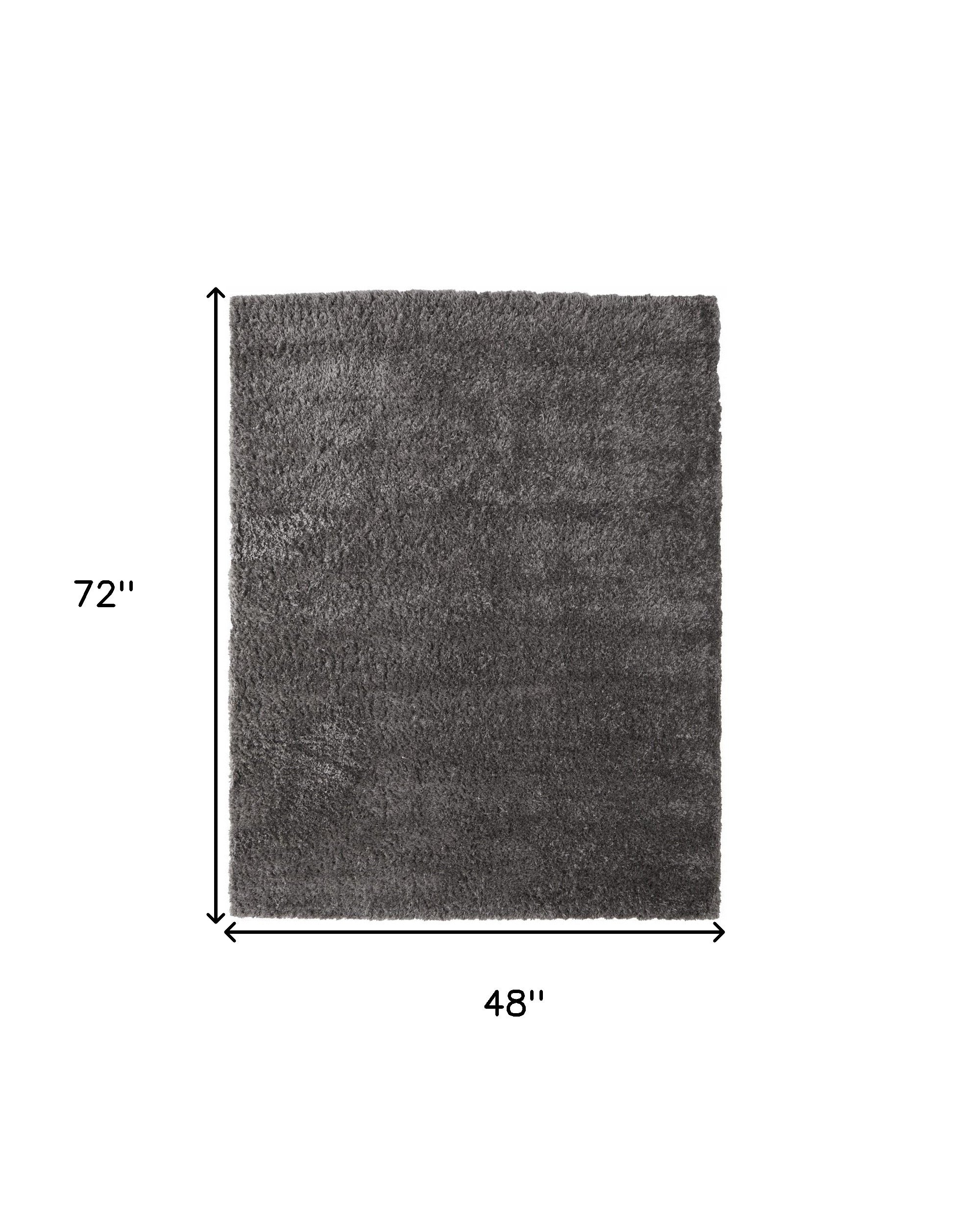 Ivory Shag Power Loom Stain Resistant Area Rug - 4' x 6'