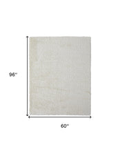 Ivory Shag Power Loom Stain Resistant Area Rug - 4' x 6'