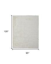 Ivory Shag Power Loom Stain Resistant Area Rug - 4' x 6'