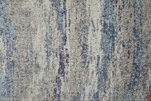 3' X 5' Blue Gray And Orange Abstract Power Loom Stain Resistant Area Rug