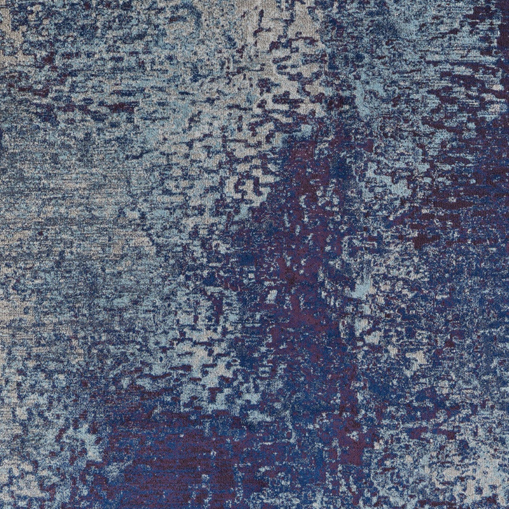 3' X 5' Blue Purple And Ivory Abstract Power Loom Stain Resistant Area Rug